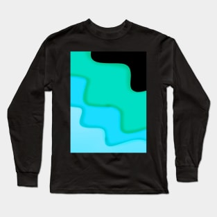 Abstract Pattern Cascade Mint Ice Cream Design Long Sleeve T-Shirt